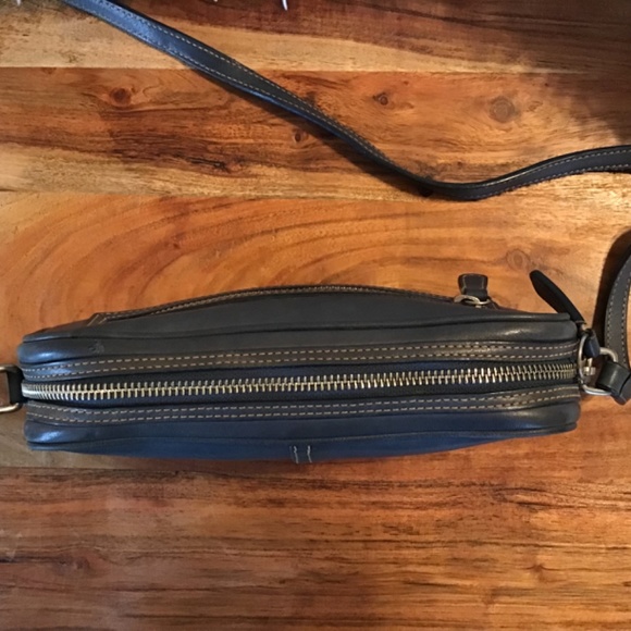 Y2K Coach Mini Camera Bag Vintage Blue Leather Baguette - Picture 5 of 8